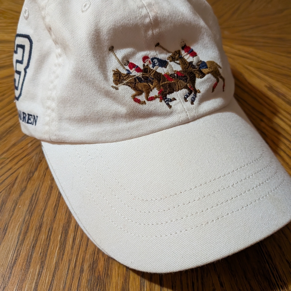 Polo by Ralph Lauren Cream Embroidered Hat